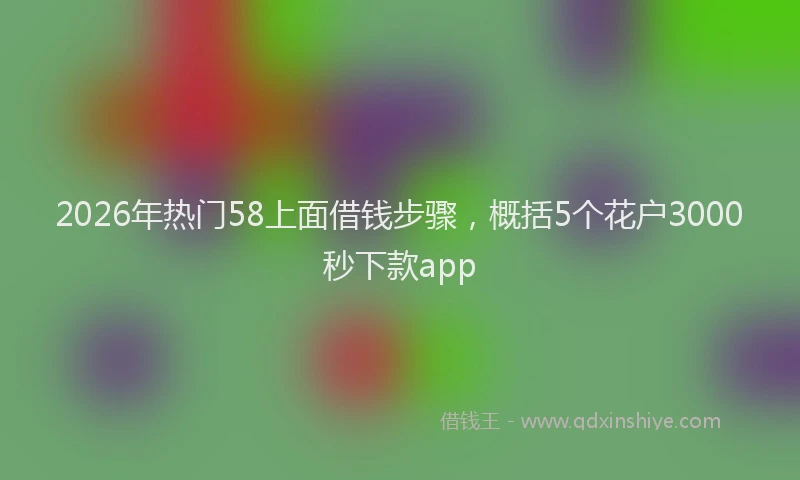 2026年热门58上面借钱步骤，概括5个花户3000秒下款app