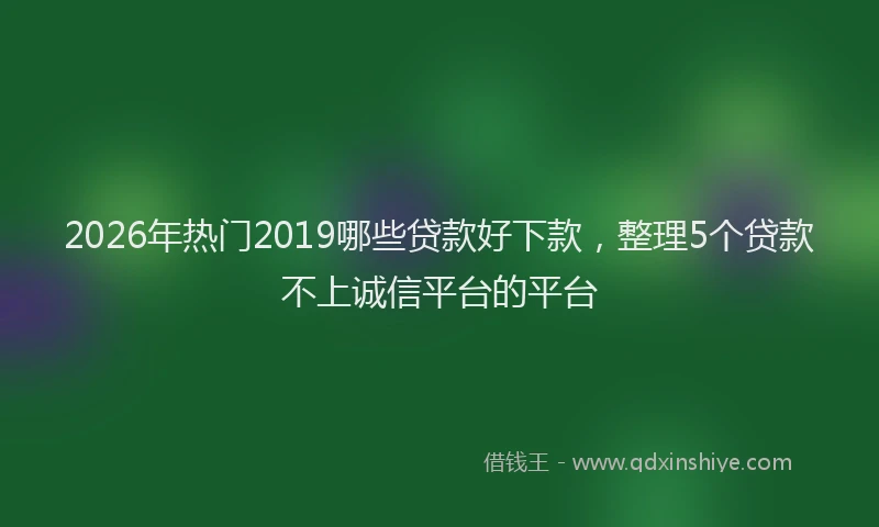 2026年热门2019哪些贷款好下款，整理5个贷款不上诚信平台的平台