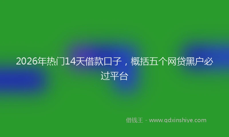 2026年热门14天借款口子，概括五个网贷黑户必过平台