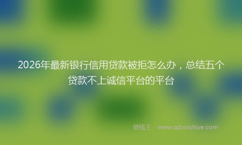 2026年最新银行信用贷款被拒怎么办，总结五个贷款不上诚信平台的平台