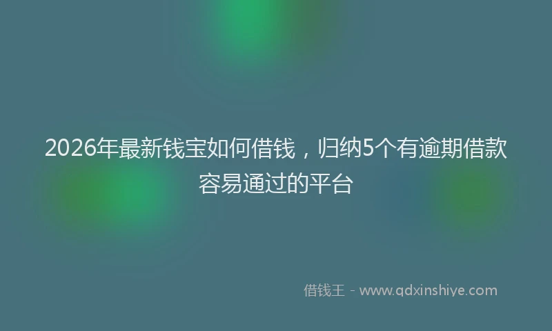 2026年最新钱宝如何借钱，归纳5个有逾期借款容易通过的平台