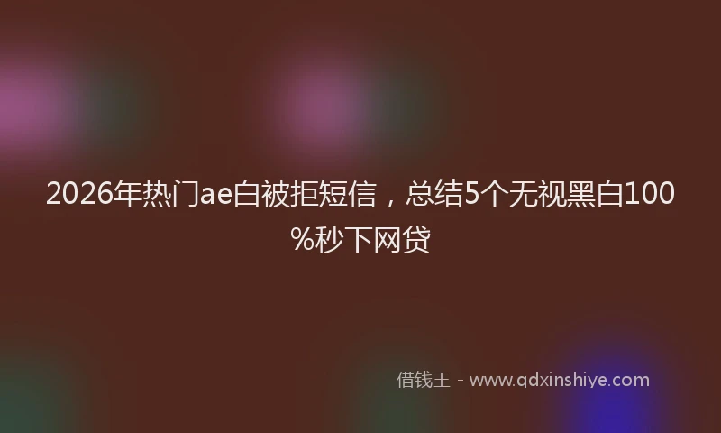 2026年热门ae白被拒短信，总结5个无视黑白100%秒下网贷