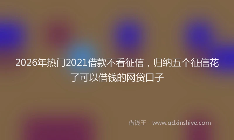 2026年热门2021借款不看征信，归纳五个征信花了可以借钱的网贷口子