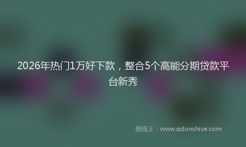 2026年热门1万好下款，整合5个高能分期贷款平台新秀