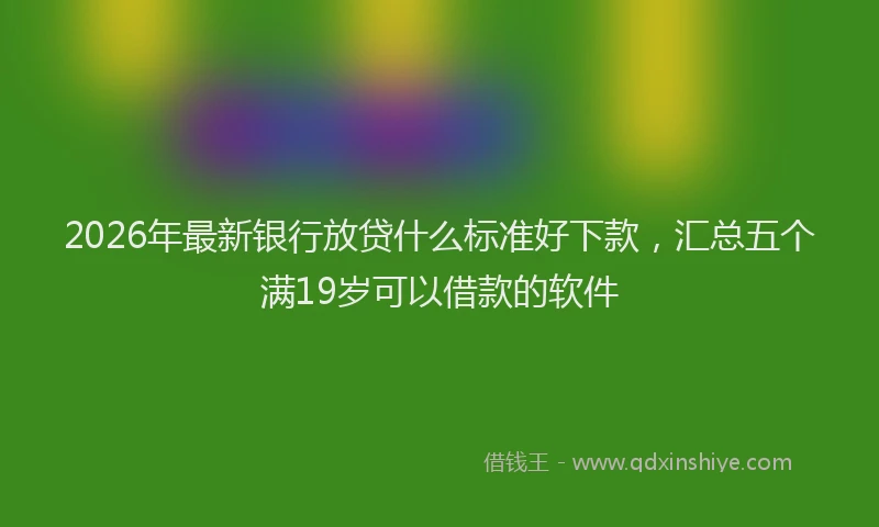 2026年最新银行放贷什么标准好下款，汇总五个满19岁可以借款的软件
