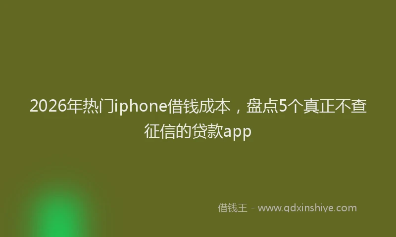 2026年热门iphone借钱成本，盘点5个真正不查征信的贷款app