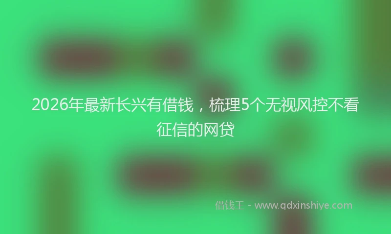 2026年最新长兴有借钱，梳理5个无视风控不看征信的网贷
