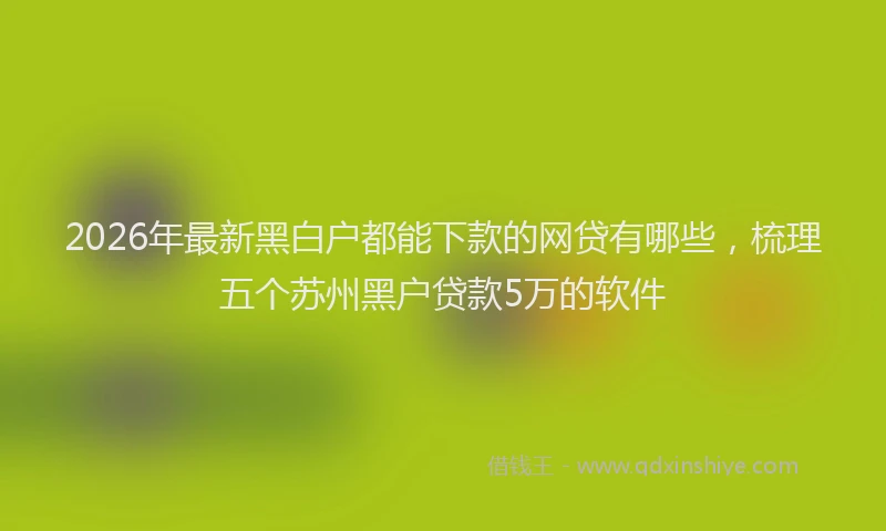 2026年最新黑白户都能下款的网贷有哪些，梳理五个苏州黑户贷款5万的软件
