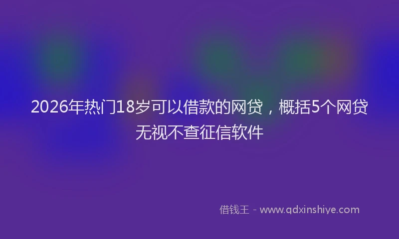 2026年热门18岁可以借款的网贷，概括5个网贷无视不查征信软件