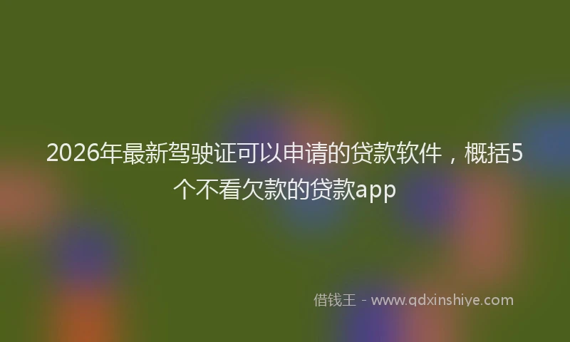 2026年最新驾驶证可以申请的贷款软件，概括5个不看欠款的贷款app