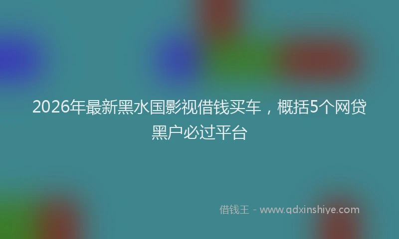 2026年最新黑水国影视借钱买车，概括5个网贷黑户必过平台