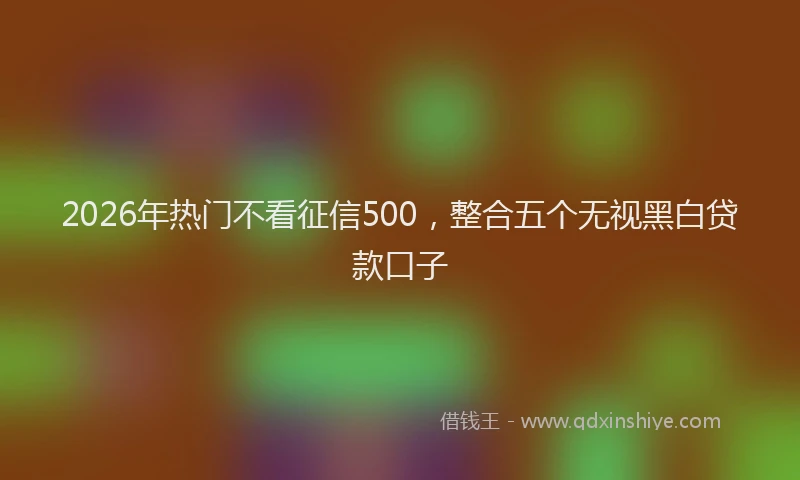 2026年热门不看征信500，整合五个无视黑白贷款口子