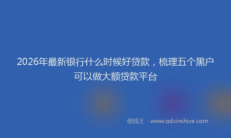 2026年最新银行什么时候好贷款，梳理五个黑户可以做大额贷款平台
