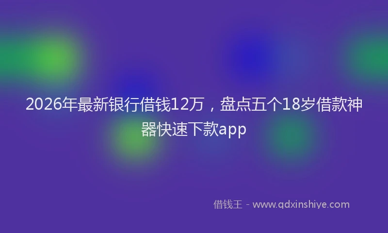 2026年最新银行借钱12万，盘点五个18岁借款神器快速下款app