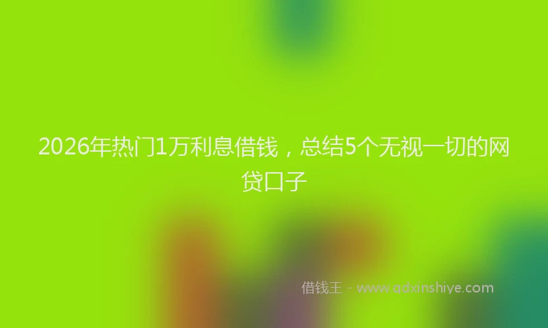 2026年热门1万利息借钱，总结5个无视一切的网贷口子