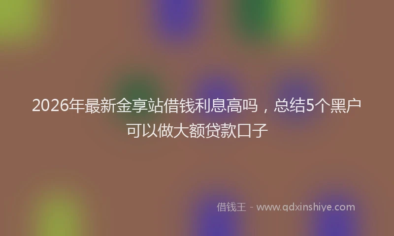2026年最新金享站借钱利息高吗，总结5个黑户可以做大额贷款口子