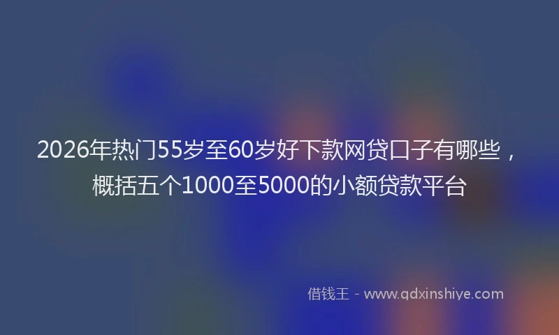 2026年热门55岁至60岁好下款网贷口子有哪些，概括五个1000至5000的小额贷款平台