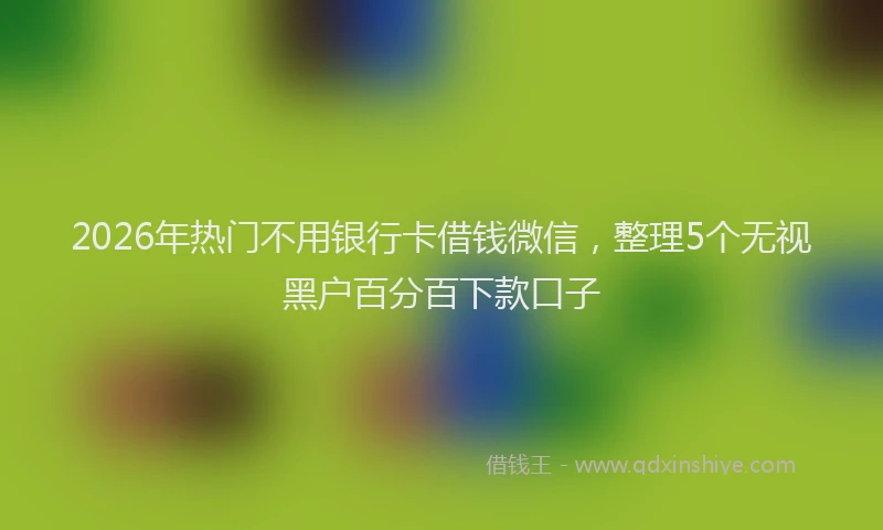 2026年热门不用银行卡借钱微信，整理5个无视黑户百分百下款口子