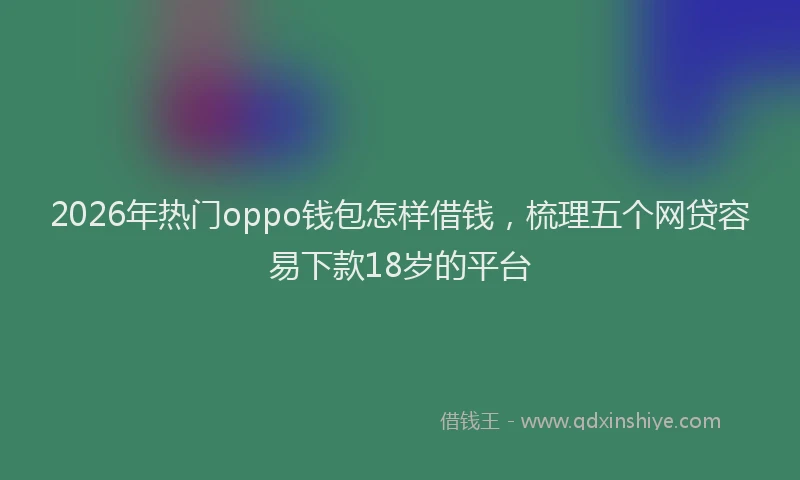 2026年热门oppo钱包怎样借钱，梳理五个网贷容易下款18岁的平台