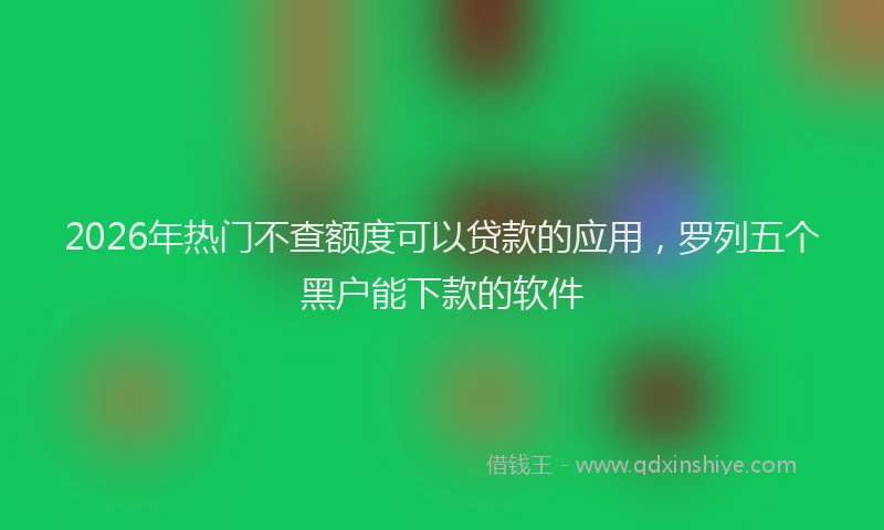 2026年热门不查额度可以贷款的应用，罗列五个黑户能下款的软件