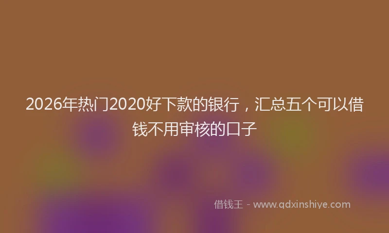2026年热门2020好下款的银行，汇总五个可以借钱不用审核的口子