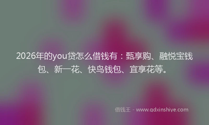 2026年的you贷怎么借钱有：甄享购、融悦宝钱包、新一花、快鸟钱包、宜享花等。