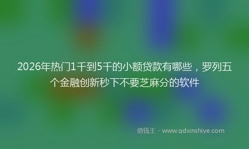 2026年热门1千到5千的小额贷款有哪些，罗列五个金融创新秒下不要芝麻分的软件