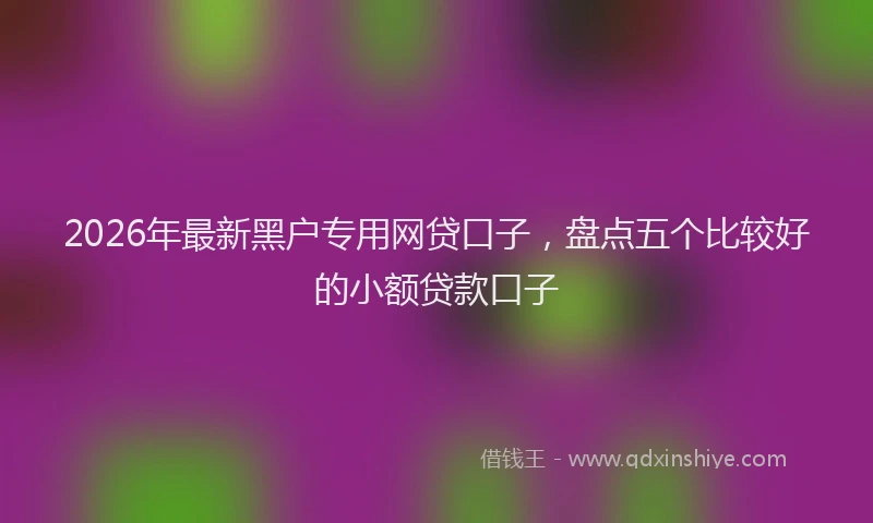 2026年最新黑户专用网贷口子，盘点五个比较好的小额贷款口子