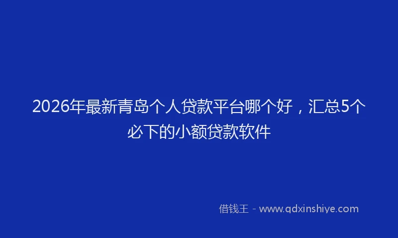 2026年最新青岛个人贷款平台哪个好，汇总5个必下的小额贷款软件