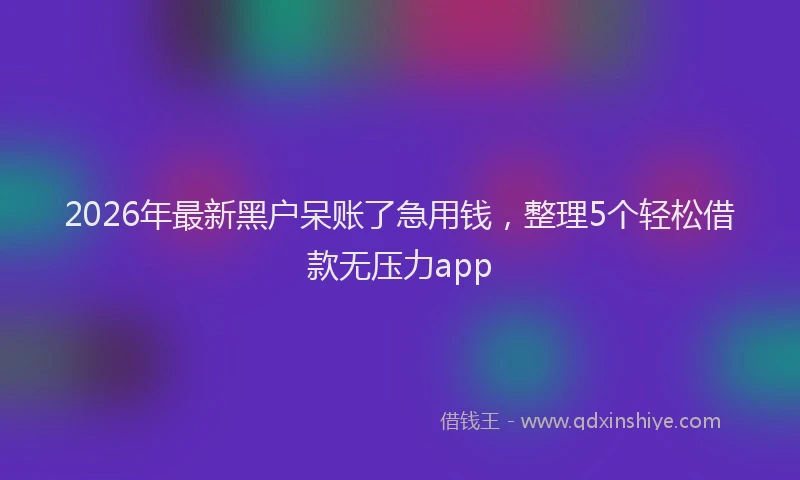2026年最新黑户呆账了急用钱，整理5个轻松借款无压力app