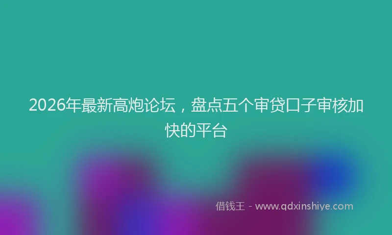 2026年最新高炮论坛，盘点五个审贷口子审核加快的平台