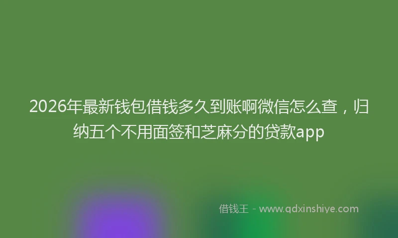 2026年最新钱包借钱多久到账啊微信怎么查，归纳五个不用面签和芝麻分的贷款app