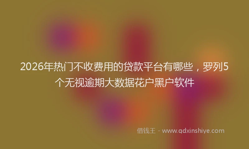 2026年热门不收费用的贷款平台有哪些，罗列5个无视逾期大数据花户黑户软件