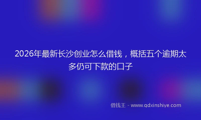 2026年最新长沙创业怎么借钱，概括五个逾期太多仍可下款的口子