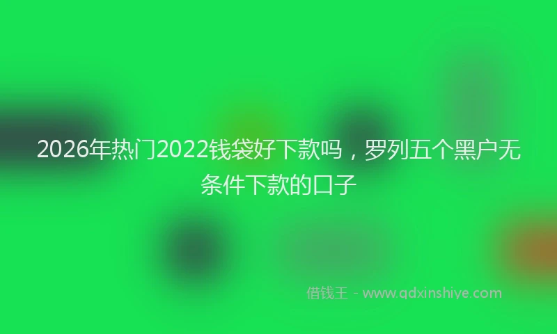 2026年热门2022钱袋好下款吗，罗列五个黑户无条件下款的口子
