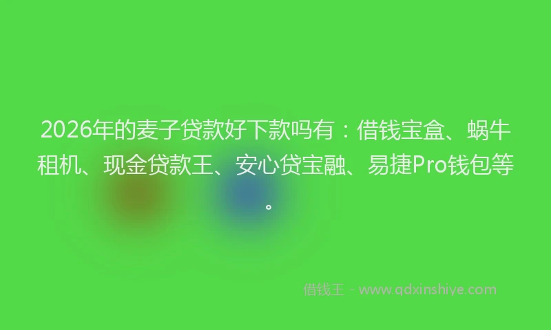 2026年的麦子贷款好下款吗有：借钱宝盒、蜗牛租机、现金贷款王、安心贷宝融、易捷Pro钱包等。