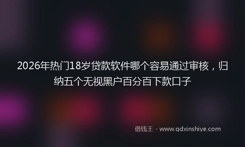 2026年热门18岁贷款软件哪个容易通过审核，归纳五个无视黑户百分百下款口子