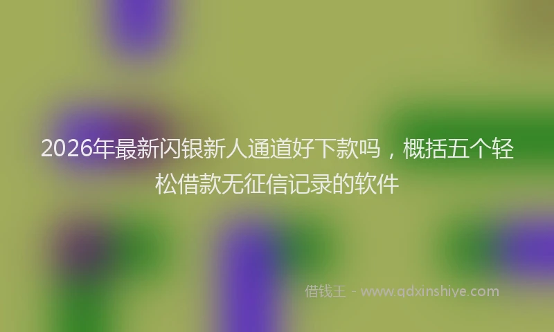 2026年最新闪银新人通道好下款吗，概括五个轻松借款无征信记录的软件