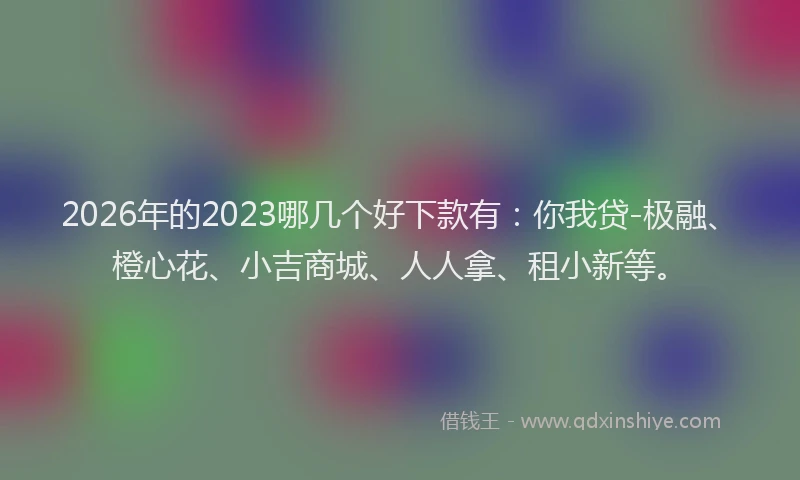 2026年的2023哪几个好下款有：你我贷-极融、橙心花、小吉商城、人人拿、租小新等。
