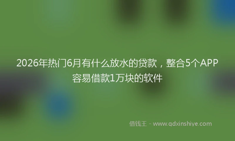 2026年热门6月有什么放水的贷款，整合5个APP容易借款1万块的软件