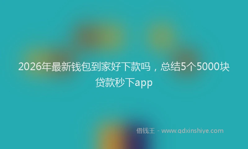 2026年最新钱包到家好下款吗，总结5个5000块贷款秒下app