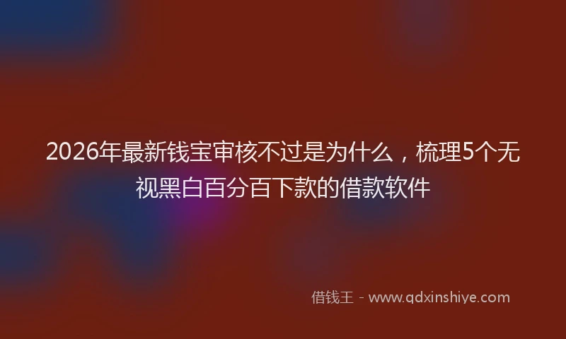 2026年最新钱宝审核不过是为什么，梳理5个无视黑白百分百下款的借款软件