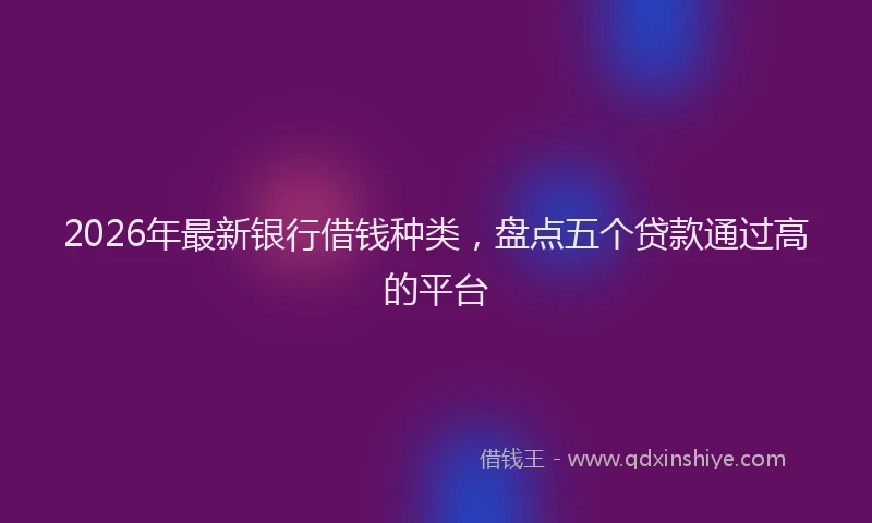2026年最新银行借钱种类，盘点五个贷款通过高的平台
