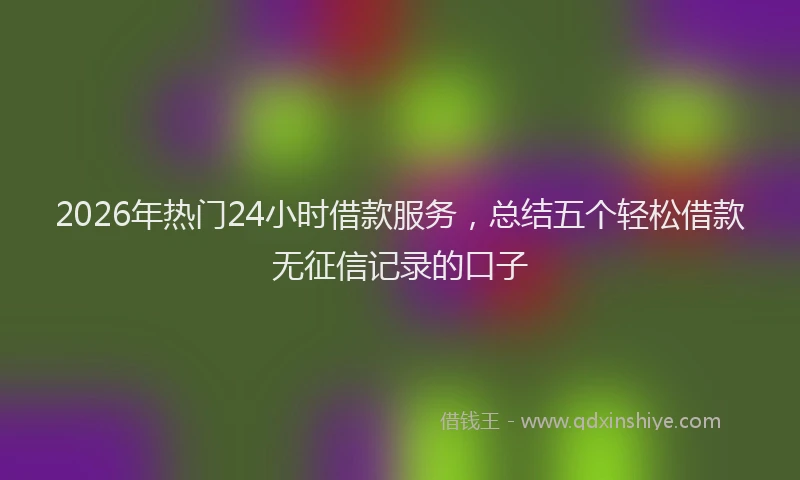 2026年热门24小时借款服务，总结五个轻松借款无征信记录的口子