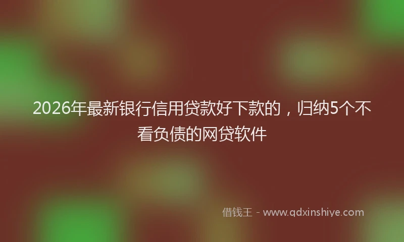 2026年最新银行信用贷款好下款的，归纳5个不看负债的网贷软件