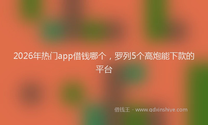 2026年热门app借钱哪个，罗列5个高炮能下款的平台