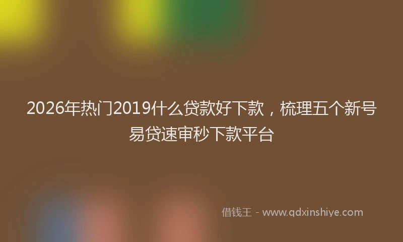 2026年热门2019什么贷款好下款，梳理五个新号易贷速审秒下款平台