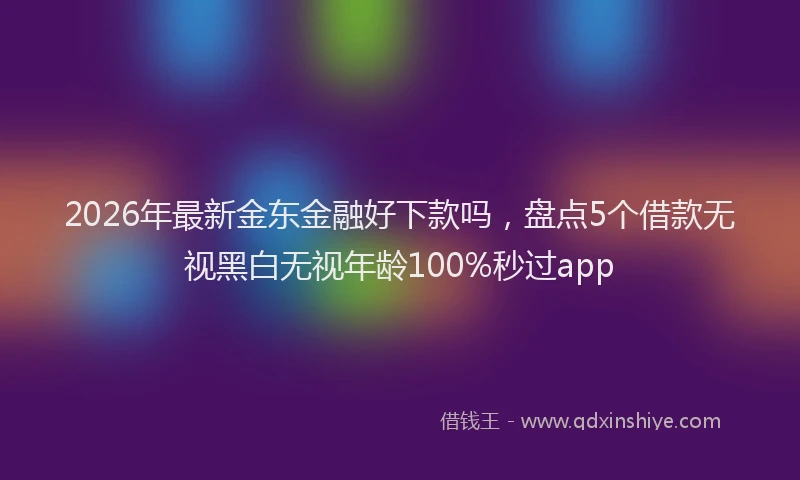 2026年最新金东金融好下款吗，盘点5个借款无视黑白无视年龄100%秒过app
