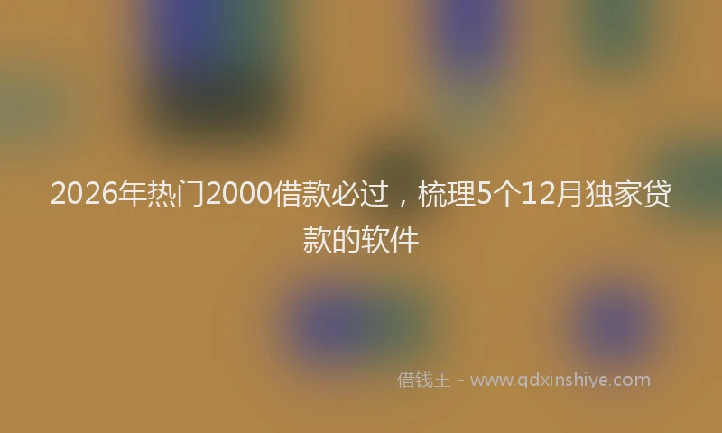 2026年热门2000借款必过，梳理5个12月独家贷款的软件