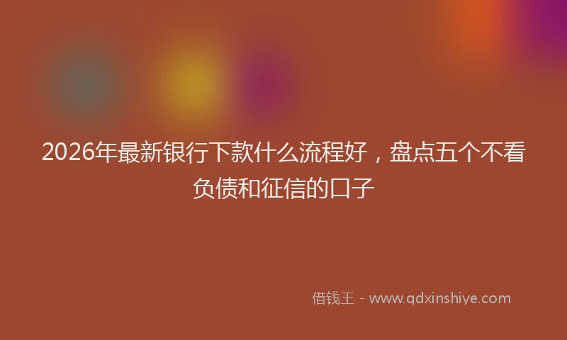 2026年最新银行下款什么流程好，盘点五个不看负债和征信的口子